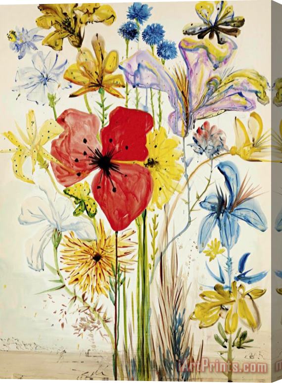 Salvador Dali Fleurs D'ete Dans Un Paysage Surrealiste, 1953 Stretched Canvas Print / Canvas Art