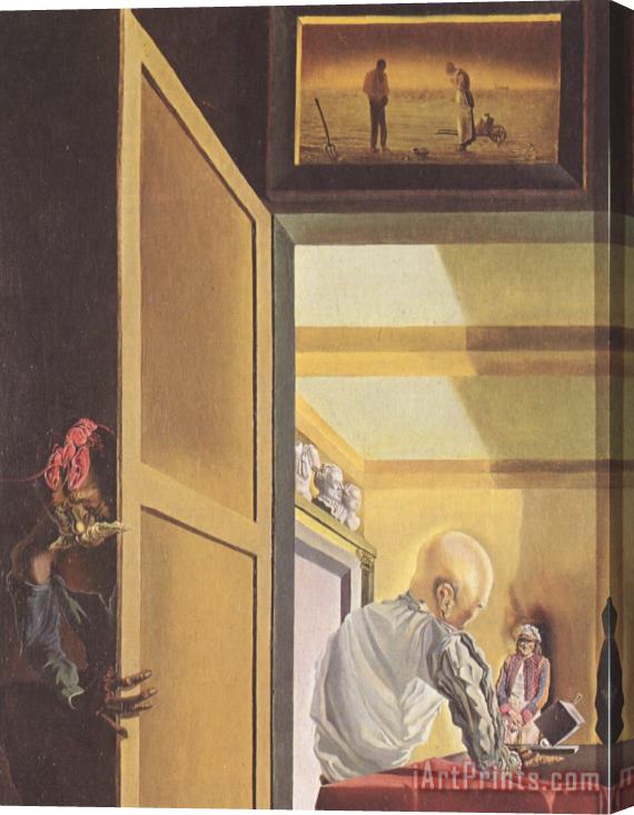 Salvador Dali Gala And The Angelus of Millet Before The Imminent Arrival of The Conical Anamorphoses Stretched Canvas Print / Canvas Art