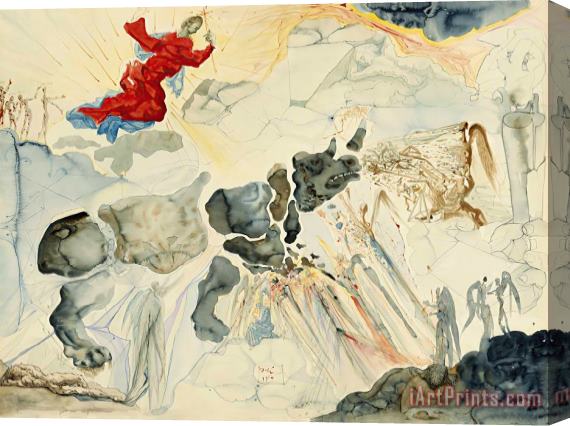 Salvador Dali Rhinoceros En Desintegration, 1950 Stretched Canvas Print / Canvas Art