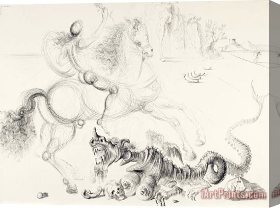 Salvador Dali Saint Georges Et Le Dragon, 1962 Stretched Canvas Painting / Canvas Art