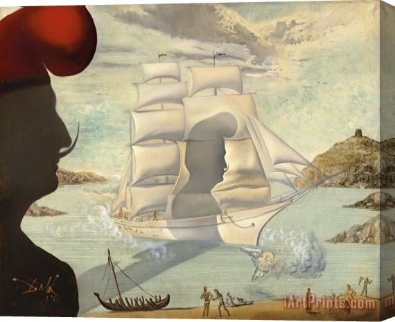 Salvador Dali Sans Titre, Bateau a Voiles Dans La Baie De Port Lligat, 1960 Stretched Canvas Print / Canvas Art