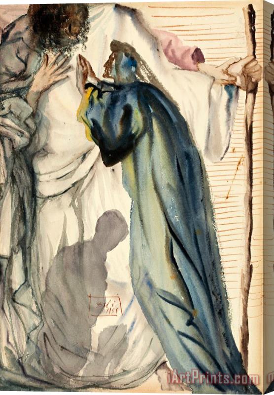 Salvador Dali Un Esprit Interroge Dante From La Divine Comedie, Le Stretched Canvas Print / Canvas Art