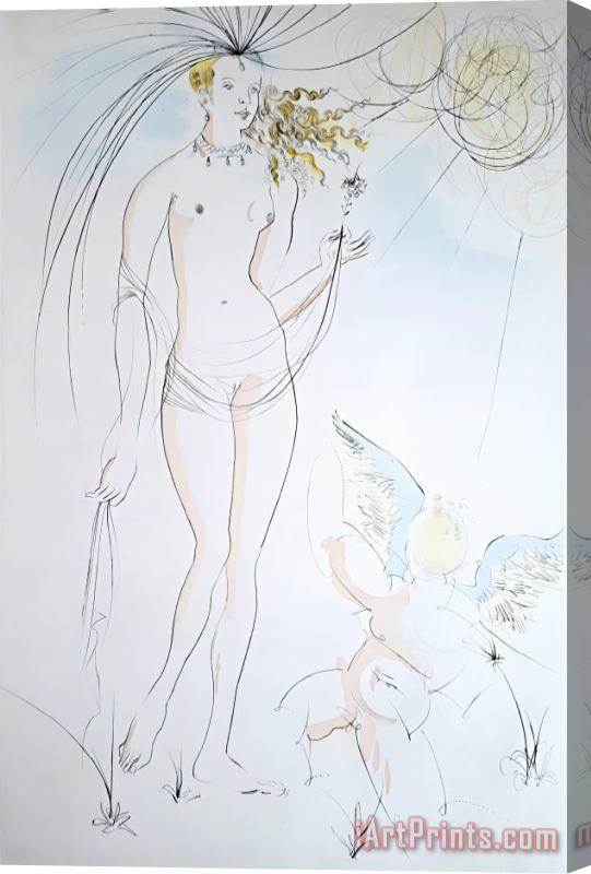 Salvador Dali Venus Et L'amour (venus And Cupid), 1971 Stretched Canvas Painting / Canvas Art