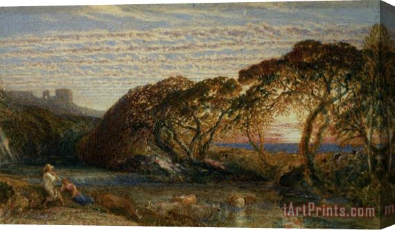 Samuel Palmer The Shadowy Stream Stretched Canvas Painting / Canvas Art