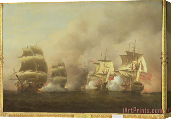 Samuel Scott Action Off the Cape of Good Hope Stretched Canvas Print / Canvas Art