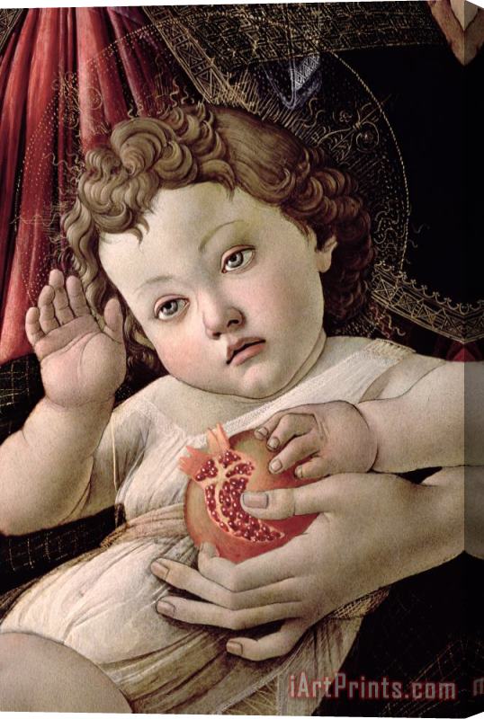 Sandro Botticelli Detail of the Christ Child from the Madonna of the Pomegranate Stretched Canvas Painting / Canvas Art