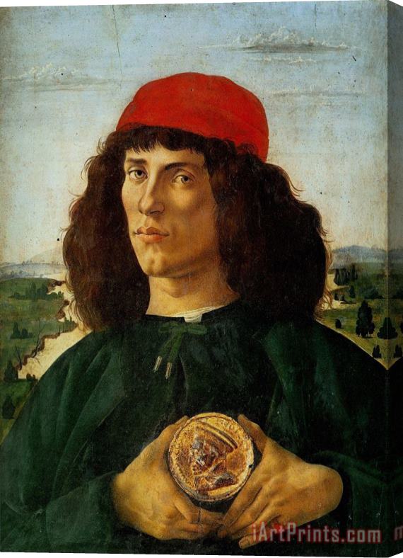 Sandro Botticelli Portrait Of A Man With A Medal Of Cosimo The Elder Stretched Canvas Painting / Canvas Art