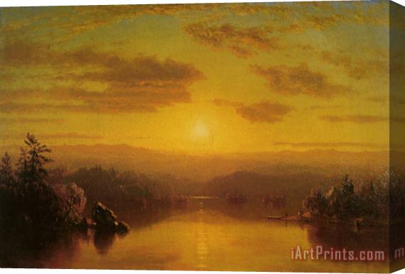 Sanford Robinson Gifford Lake at Sunset Stretched Canvas Painting / Canvas Art