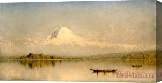 Sanford Robinson Gifford Mount Rainier, Bay of Tacoma Puget Sound Stretched Canvas Painting / Canvas Art