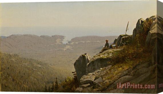 Sanford Robinson Gifford The Artist Sketching at Mount Desert, Maine Stretched Canvas Print / Canvas Art