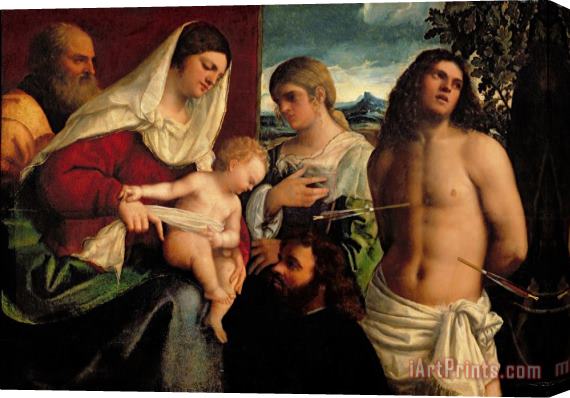 Sebastiano de Piombo Sacra Conversatione with SS Catherine Sebastian and Holy Family Stretched Canvas Painting / Canvas Art