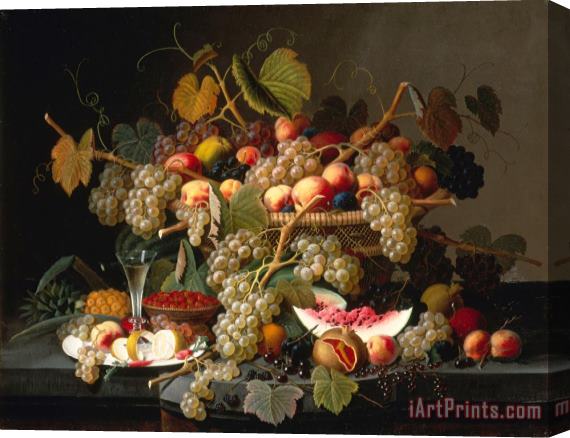 Severin Roesen Still Life with Fruit Stretched Canvas Print / Canvas Art