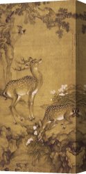 Birthday Canvas Paintings - A Birthday Painting, Qing Dynasty (1644 1911) by Shen Nanpin