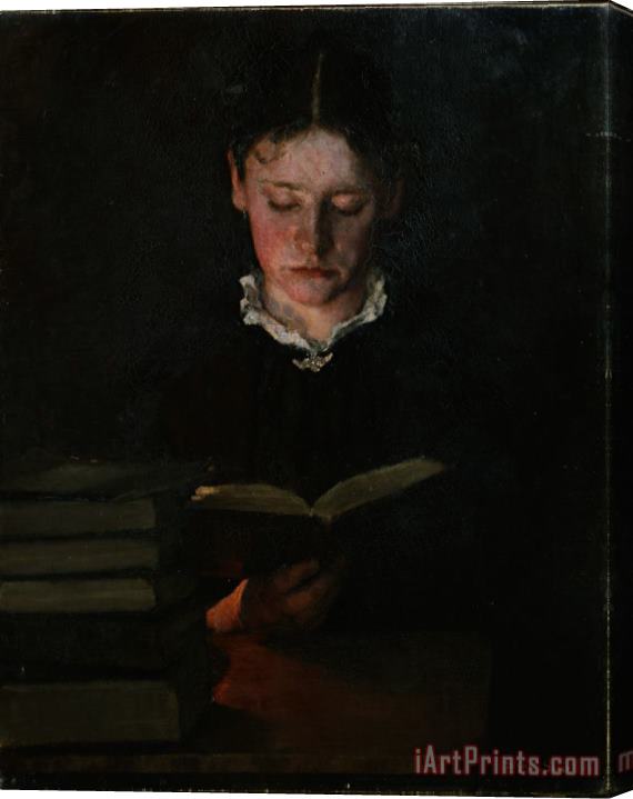 Signe Scheel Woman reading Stretched Canvas Print / Canvas Art