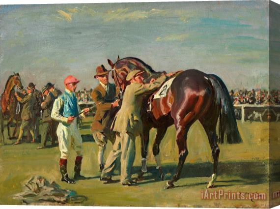 Sir Alfred James Munnings Study for 'the Saddling Paddock at Epsom' Stretched Canvas Print / Canvas Art