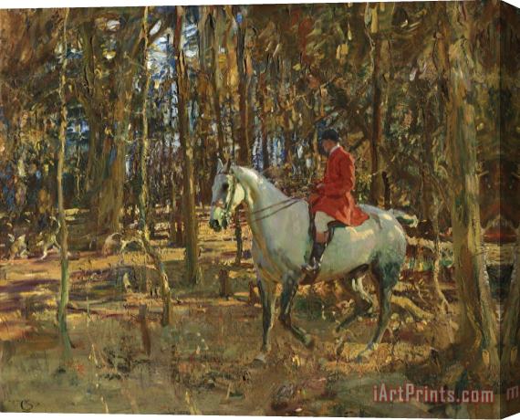 Sir Alfred James Munnings The Whip, Trevelloe Wood, Cornwall Stretched Canvas Print / Canvas Art