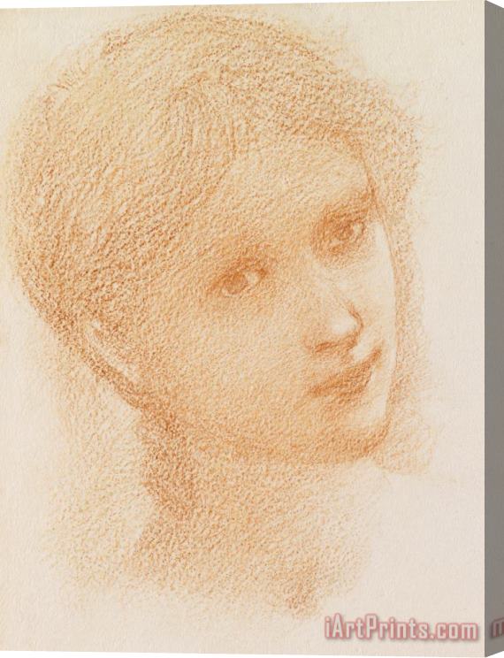 Sir Edward Burne-Jones Head Study of a Girl Stretched Canvas Painting / Canvas Art