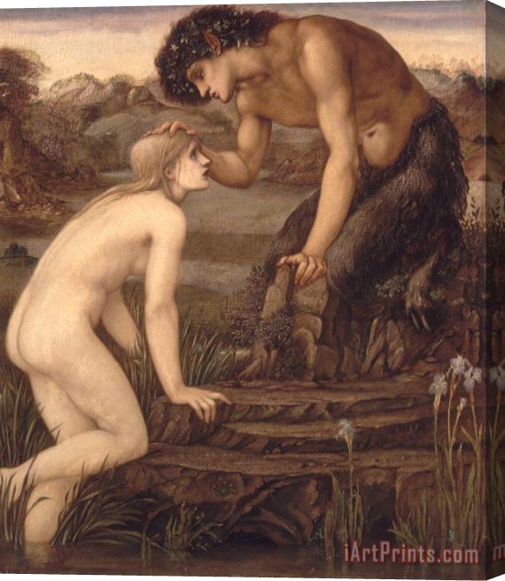 Sir Edward Burne-Jones Pan and Psyche Stretched Canvas Painting / Canvas Art