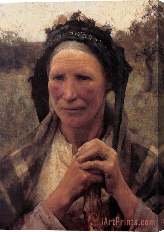 Sir George Clausen Head of a Peasant Woman Stretched Canvas Painting / Canvas Art