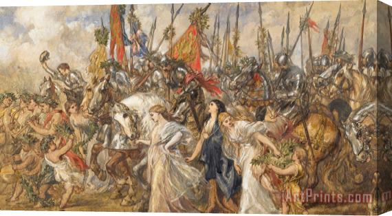 Sir John Gilbert The Return Of The Victors Stretched Canvas Print / Canvas Art