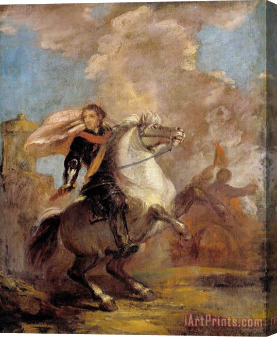 Sir Joshua Reynolds An Officer on Horseback Stretched Canvas Print / Canvas Art