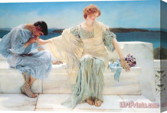 Sir Lawrence Alma-Tadema Ask Me No More Stretched Canvas Print / Canvas Art