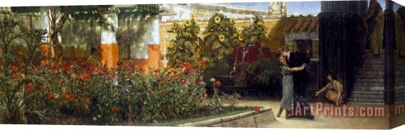 Sir Lawrence Alma-Tadema  Corner of a Roman Garden Stretched Canvas Painting / Canvas Art