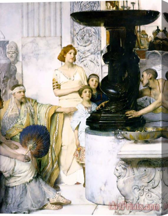 Sir Lawrence Alma-Tadema The Sculpture Gallery Detail Stretched Canvas Print / Canvas Art