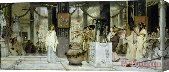 Sir Lawrence Alma-Tadema The Vintage Festival in Ancient Rome Stretched Canvas Painting / Canvas Art