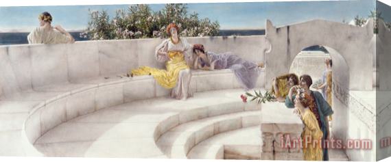 Sir Lawrence Alma-Tadema Under the Roof of Blue Ionian Weather Stretched Canvas Print / Canvas Art