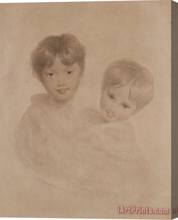 Sir Thomas Lawrence Portrait Sketch of Two Boys Possibly George 3rd Marquees Townshend And His Younger Brother Charles Stretched Canvas Painting / Canvas Art