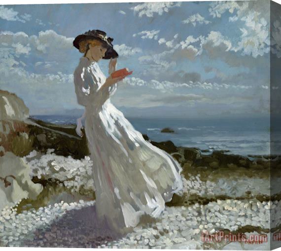 Sir William Orpen Grace reading at Howth Bay Stretched Canvas Painting / Canvas Art