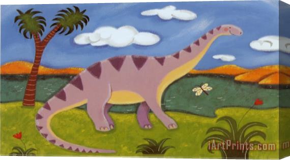 Sophie Harding Dippy The Diplodocus Stretched Canvas Print / Canvas Art