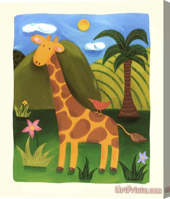 Sophie Harding Gerry The Giraffe Stretched Canvas Print / Canvas Art