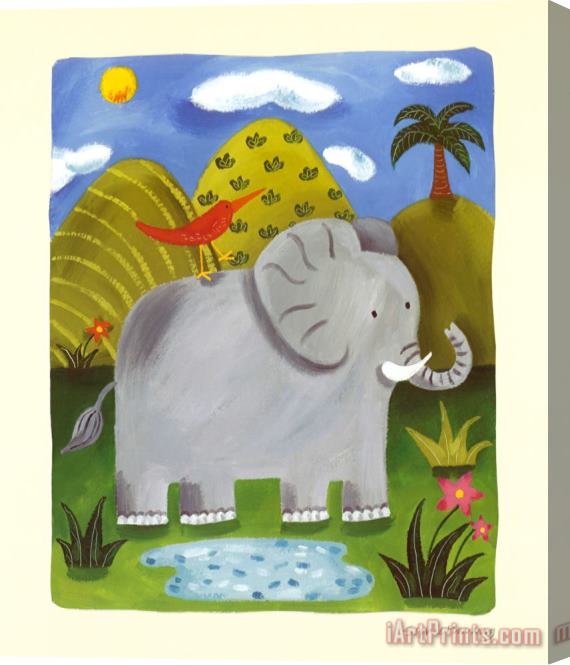 Sophie Harding Nellie The Elephant Stretched Canvas Painting / Canvas Art