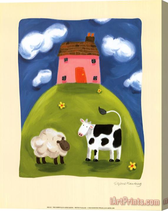 Sophie Harding Pink Farmhouse Stretched Canvas Print / Canvas Art