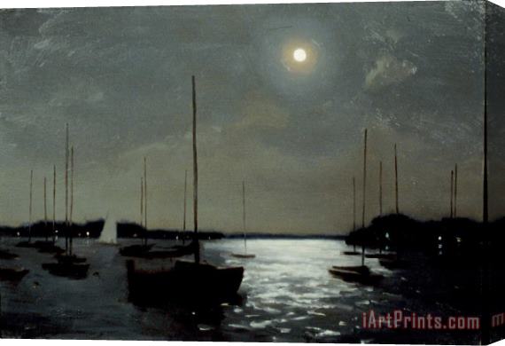 Steven J Levin Moonlight Sail Stretched Canvas Painting / Canvas Art
