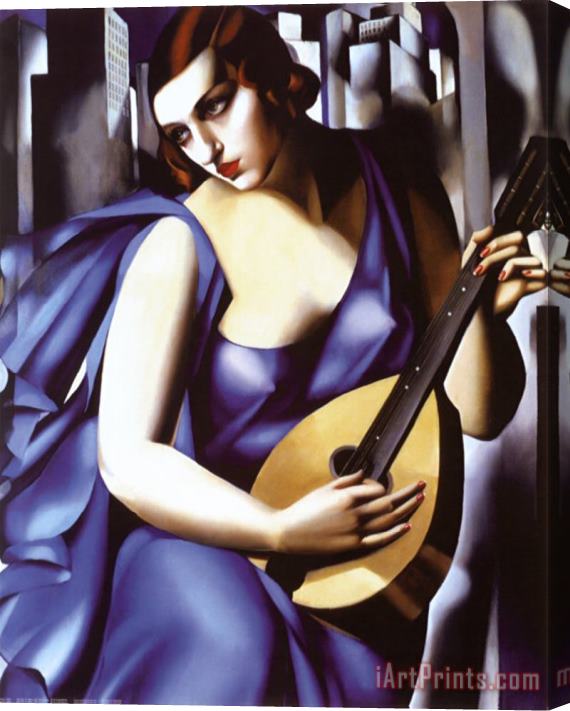 tamara de lempicka Femme a Guitare Stretched Canvas Painting / Canvas Art