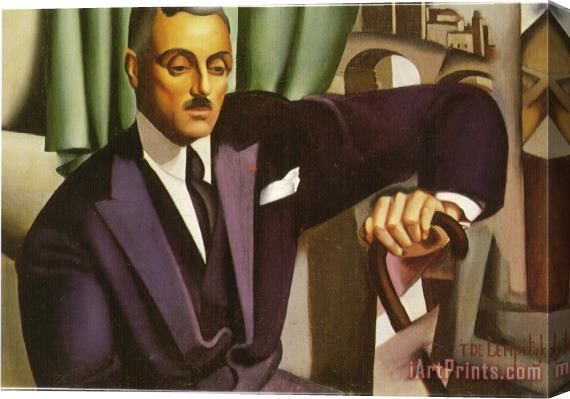 tamara de lempicka Portrait Du Prince Eristoff 1925 Stretched Canvas Print / Canvas Art