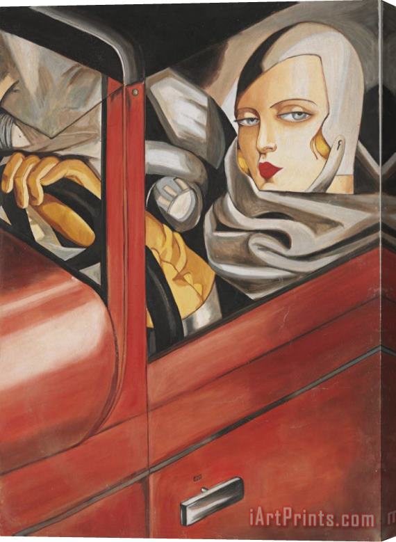 tamara de lempicka Self Portrait with Bugatti Stretched Canvas Painting / Canvas Art