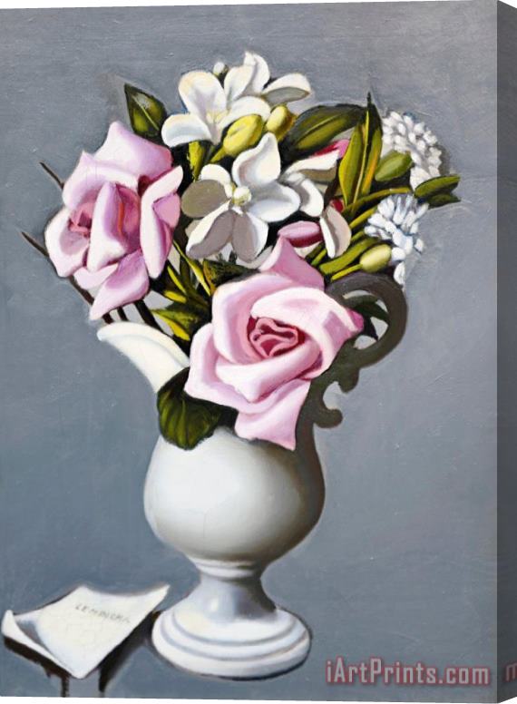tamara de lempicka Vase with Flowers Stretched Canvas Print / Canvas Art