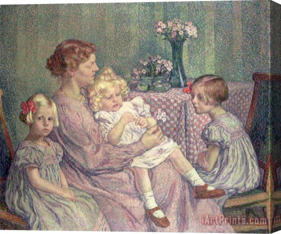 Theo van Rysselberghe Madame van de Velde and her Children Stretched Canvas Print / Canvas Art