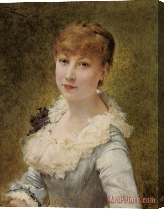 Theobald Chartran Portrait of a Young Lady Stretched Canvas Painting / Canvas Art