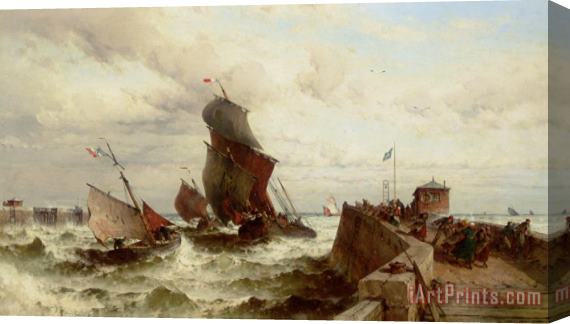Theodor Alexander Weber Ships Entering a Port in a Storm Stretched Canvas Print / Canvas Art
