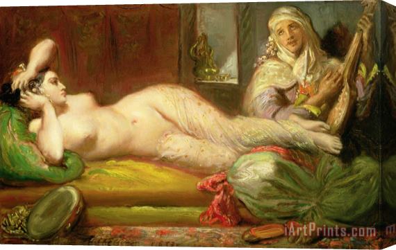 Theodore Chasseriau Reclining Odalisque Stretched Canvas Painting / Canvas Art
