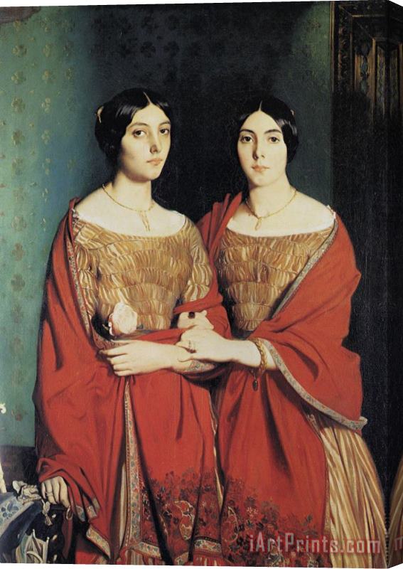 Theodore Chasseriau The Two Sisters Stretched Canvas Painting / Canvas Art