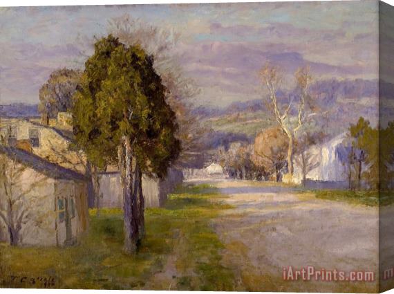 Theodore Clement Steele Brookville a Street Stretched Canvas Painting / Canvas Art