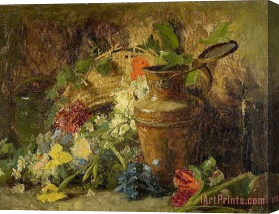 Theodore Clement Steele Flowers And Vase Stretched Canvas Print / Canvas Art