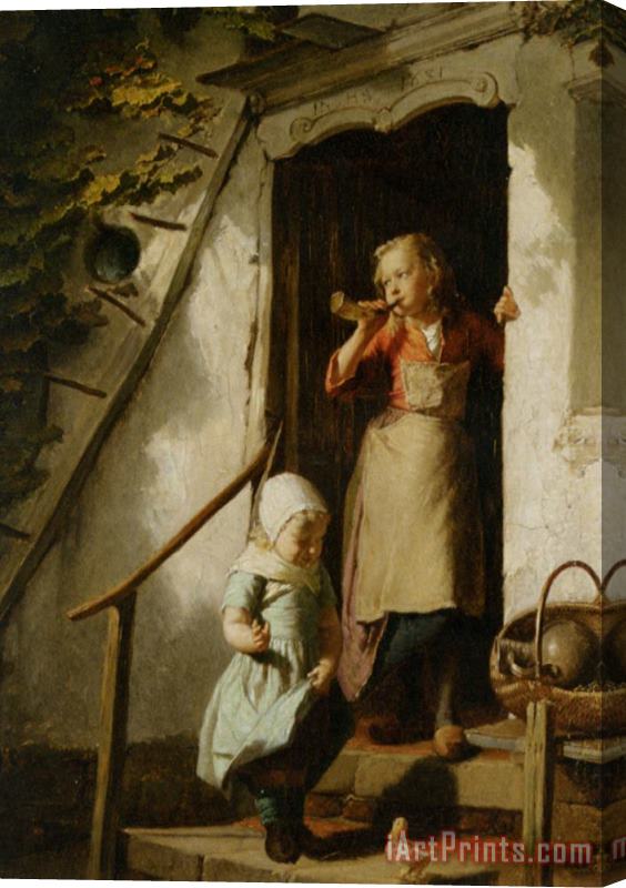 Theodore Gerard Feeding The Chicks Stretched Canvas Painting / Canvas Art