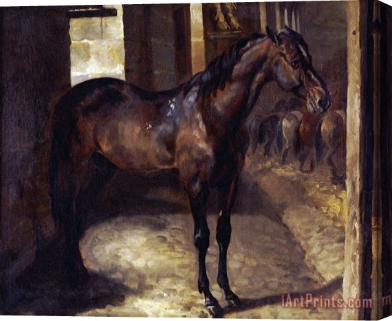 Theodore Gericault Anglo Arabian Stallion in The Imperial Stables at Versailles Stretched Canvas Painting / Canvas Art
